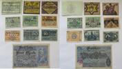 2 x 5, 4 x 10, 3 x 50 Pfennig, 5 Mark o.D., 1918, 1919 Annaberg, Sachsen Stadt, Amtshauptmannschaft, Notgeld 2 x gebraucht, sonst fast kassenfris...