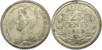 Niederlande-Königreich 25 Cents Wilhelmina I. 1890-1948. -