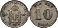Schweden 10 Öre 1 Oskar II. 1872-1907. -
