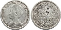 Niederlande-Königreich 25 Cents Wilhelmina I. 1890-1948. -