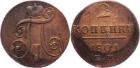 Russland Cu 2 Kopeken Paul I. 1796-1801. -