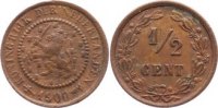 Niederlande-Königreich Cu 1/2 Cent Wilhelmina I. 1890-1948. -