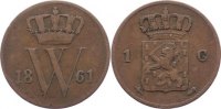 Niederlande-Königreich Cu 1 Cent Wilhelm III. 1849-1890. -