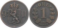 Norwegen Cu 1 Öre 1 Oskar II. 1872-1905. -