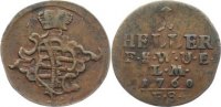Sachsen-Weimar-Eisenach Cu Heller Anna Amalia 1758-1775. -