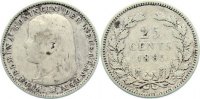 Niederlande-Königreich 25 Cents Wilhelmina I. 1890-1948. -