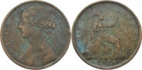 Großbritannien Cu Penny Victoria 1837-1901. -