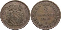 Italien-Kirchenstaat Cu 2 Baiocchi Pius IX. 1846-1878. -