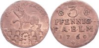 Anhalt-Bernburg Cu 3 Pfennig Victor Friedrich 1721-1765. -