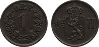 Norwegen Cu 1 Öre 1 Oskar II. 1872-1905. -