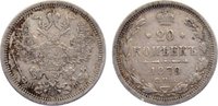 Russland 20 Kopeken Alexander II. 1855-1881. -