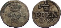 Braunschweig-Wolfenbüttel 1 1/2 Pfennig Rudolf August 1666-1685. -