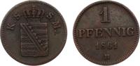 Sachsen-Albertinische Linie Cu Pfennig Johann 1854-1873. -
