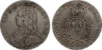 Ecu aux branches d´olivier 1 1732  D Frankreich Ludwig XV. 1715-1774. leicht justiert, sehr schön