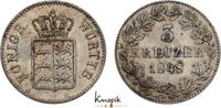 Württemberg 3 Kreuzer Wilhelm I. 1816-1864. -