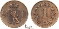 Norwegen Cu 1 Öre 1 Oskar II. 1872-1905. -