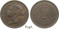 Straits Settlements Cu Cent Victoria 1837-1901. -