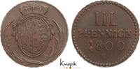 Sachsen-Albertinische Linie Cu 3 Pfennig Friedrich August III. 1763-1806. -