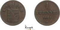 Sachsen-Albertinische Linie Cu Pfennig Johann 1854-1873. -