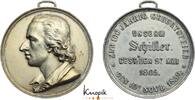 Personenmedaillen Tragbare vergoldete bzw. versilberte Bronzemedaill Schiller, Friedrich von *1759, +1805, deutscher Dichter. -