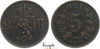 Norwegen Cu 5 Öre 1 Oskar II. 1872-1905. -