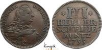 Hessen-Kassel Cu 3 Heller Wilhelm VIII. 1751-1760. -
