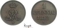 Braunschweig-Calenberg-Hannover, ab 1692 Kftm. Han 1 Pfennig Georg V. 1851-1866. -