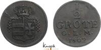 Oldenburg Cu 1/2 Grote Peter Friedrich Wilhelm 1785-1823. -
