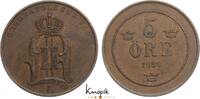 Schweden Cu 5 Öre 1 Oskar II. 1872-1907. -