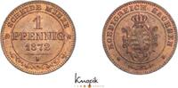 Sachsen-Albertinische Linie Cu 1 Pfennig Johann 1854-1873. -