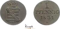 Sachsen-Albertinische Linie Cu Pfennig Anton 1827-1836. -