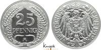 25 Pfennig 1912  A Kleinmünzen  kl. Kratzer, Polierte Platte
