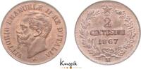 Italien-Königreich 2 Centesimi Vittorio Emanuele II. 1859/1861-1878. -