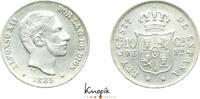 Philippinen 10 Centavos Alfonso XII. 1874-1885. -