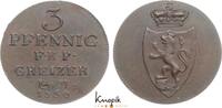 Reuss, älterer Linie zu Obergreiz Cu 3 Pfennig Heinrich XIX. 1817-1836. -