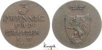 Reuss, älterer Linie zu Obergreiz Cu 3 Pfennig Heinrich XIX. 1817-1836. -