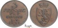 Reuss, älterer Linie zu Obergreiz Cu 3 Pfennig Heinrich XIX. 1817-1836. -