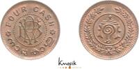 Indien-Travancore Cu 4 Cash Bala Rama Varma II. ME1101-1126 / 1924-1949. -