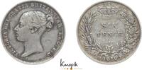 Großbritannien Sixpence Victoria 1837-1901. -