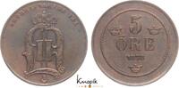 Schweden 5 Öre 1 Oskar II. 1872-1907. -