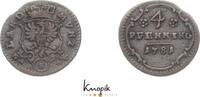 Brandenburg-Ansbach 4 Pfennig Christian Friedrich Karl Alexander 1757-1791. -