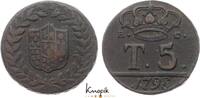 Italien-Neapel und Sizilien 5 Tornesi Ferdinand IV. 1759-1799. -