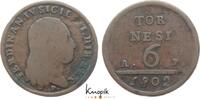 Italien-Neapel und Sizilien 6 Tornesi Ferdinand IV. 1759-1799. -
