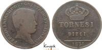 Italien-Neapel und Sizilien 10 Tornesi Ferdinand II. 1830-1859. -