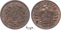 Schweiz-Eidgenossenschaft 2 Rappen 1928 B leicht fleckig, vorz&uuml;glich 233.87 元  ＋  62.37 元 运费