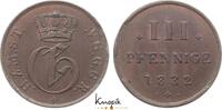 Mecklenburg-Strelitz 3 Pfennig 1832 Georg 1816-1860. fast vorz&uuml;glich 155.92 元  ＋  62.37 元 运费