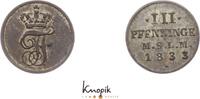 Mecklenburg-Schwerin 3 Pfennig 1833 Friedrich Franz I. 1785-1837. sehr s... 155.92 元  ＋  62.37 元 运费