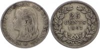 Niederlande-Königreich 25 Cent Wilhelmina I. 1890-1948. -