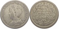 Niederlande-Königreich 25 Cents Wilhelmina I. 1890-1948. -
