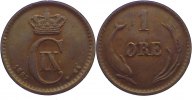 Dänemark Cu 1 Öre 1 Christian IX. 1863-1906. -